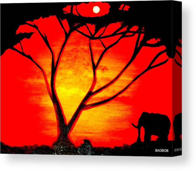 Elephant  Canvas Print featuring the painting Badhotsun by Robert Francis