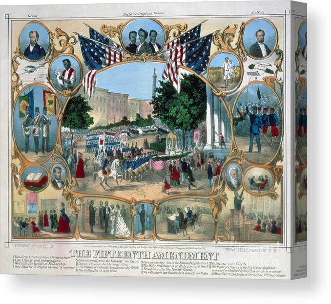 15th Amendment Canvas Print featuring the photograph BALTIMORE: 15th AMENDMENT by Granger