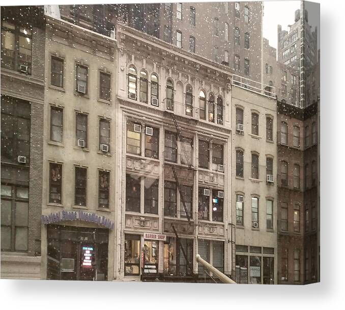 Buildings Canvas Print featuring the photograph Barber Shop by Steve Sperry