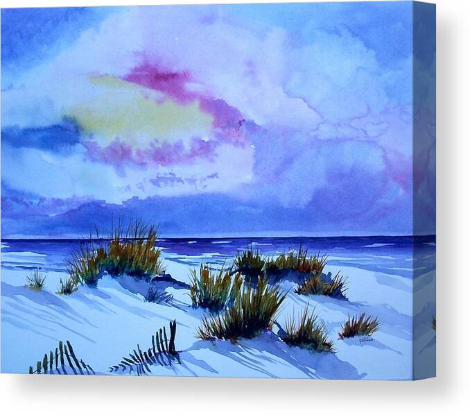 Landscape Canvas Print featuring the painting Beach Shadows II by Richard Willows