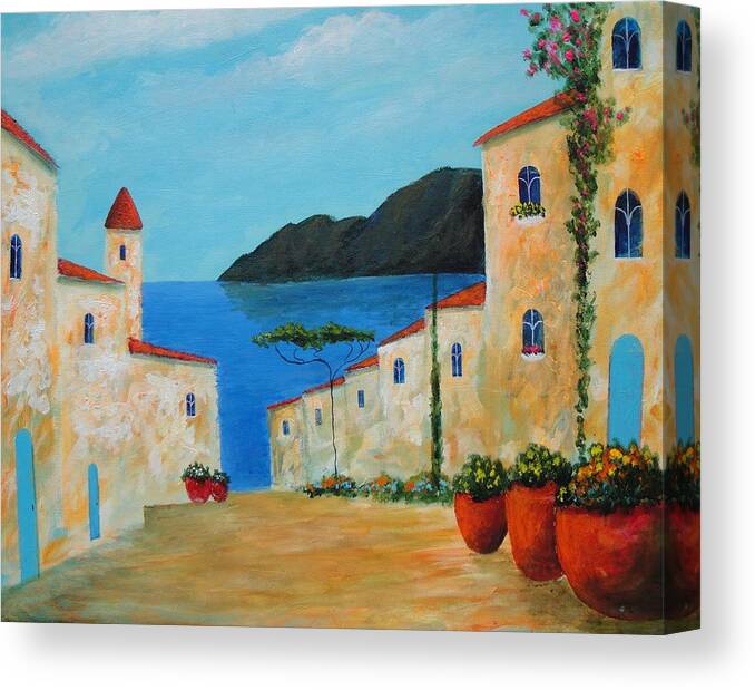  Canvas Print featuring the painting Bella Italia by Larry Cirigliano