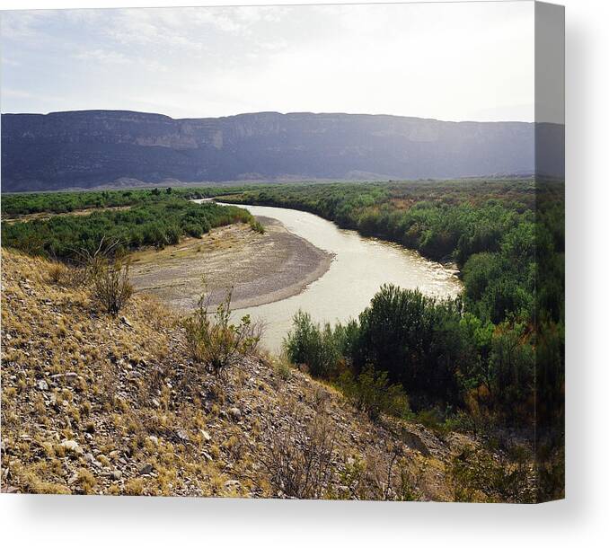 Big Bend Canvas Print featuring the photograph Big Bend Park Overlooking the Rio Grand River by M K Miller