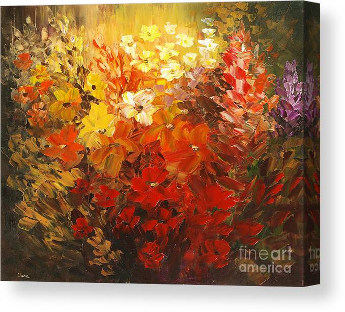 Flowers Canvas Print featuring the painting Black Forest Hotel by Tatiana Iliina