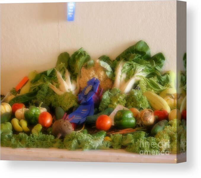 Vegetable Canvas Print featuring the photograph Blue Ribbon Vegetable Harvest by Smilin Eyes Treasures