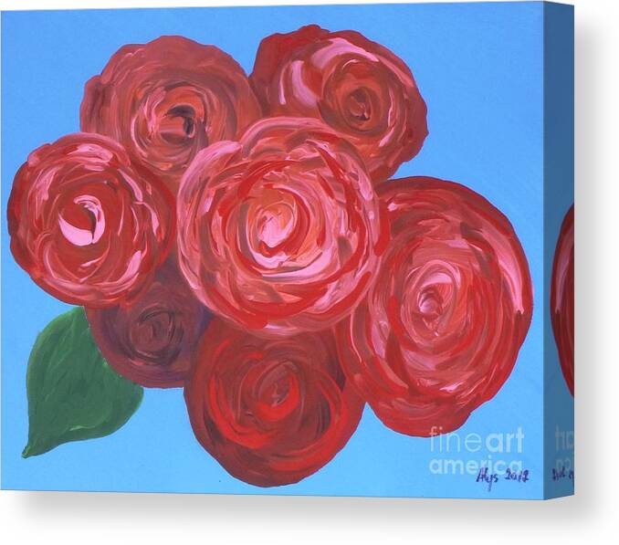 Mother's Day Canvas Print featuring the painting Bouquet of Roses by Alys Caviness-Gober