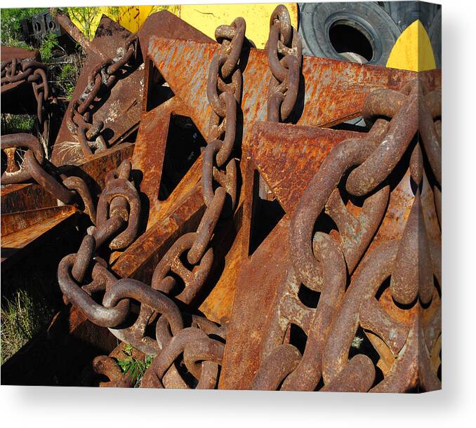 Chains And Anchors Canvas Print featuring the photograph Chains and Anchors by Steve Sperry