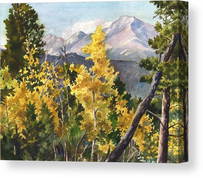 Colorado Rocky Mountains Painting Canvas Print featuring the painting Chief's Head Mountain by Anne Gifford