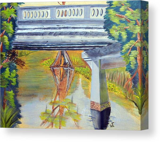 Color From Under The Bridge 2 Canvas Print featuring the painting Color From Under the Bridge 2 by Warren Thompson