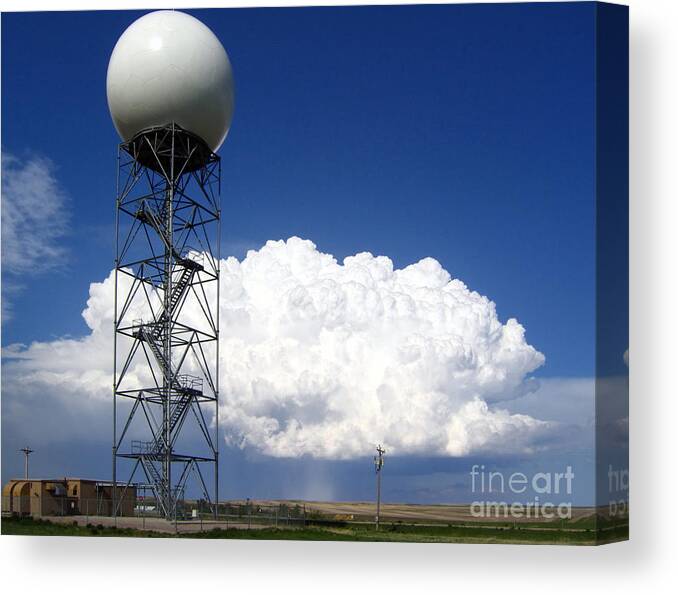 Science Canvas Print featuring the photograph Doppler Radar And Supercell by Science Source