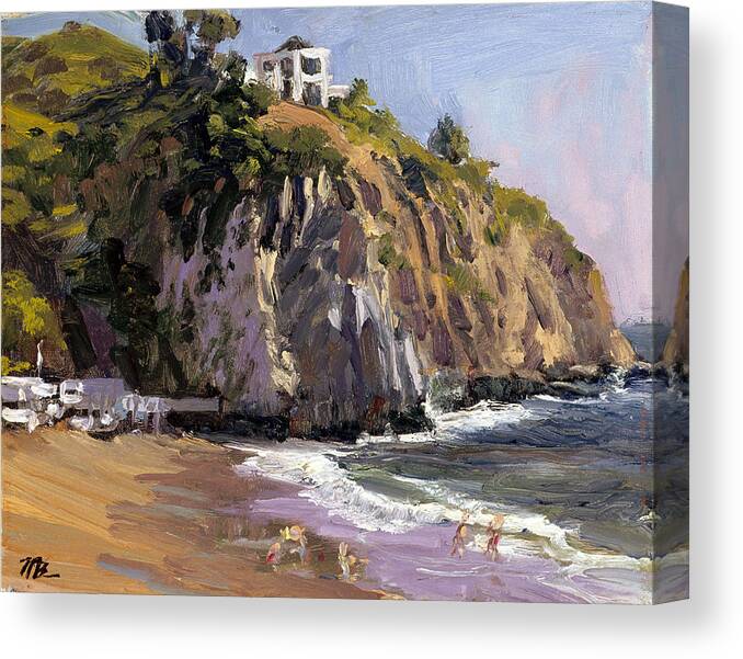 California Coast Canvas Print featuring the painting El Moro-2 by Mark Lunde