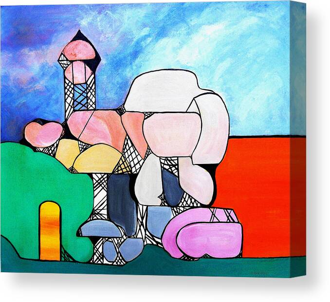 Tower Canvas Print featuring the painting Evolution of Time by Gloria Dietz-Kiebron