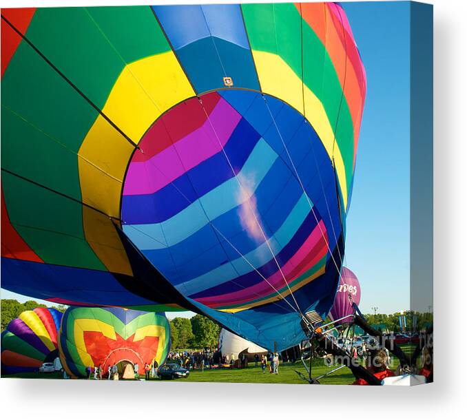 Hot Air Balloons Canvas Print featuring the photograph Filler up by Mark Dodd