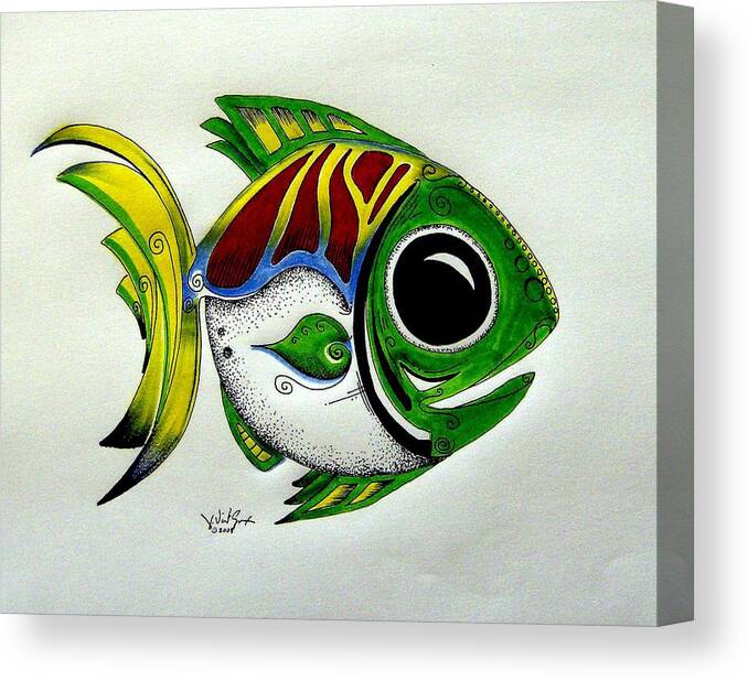 Fish Canvas Print featuring the painting Fish Study 2 by J Vincent Scarpace