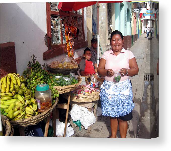 Matagalpa Canvas Print featuring the photograph Fruit Lady by Sarah Hornsby