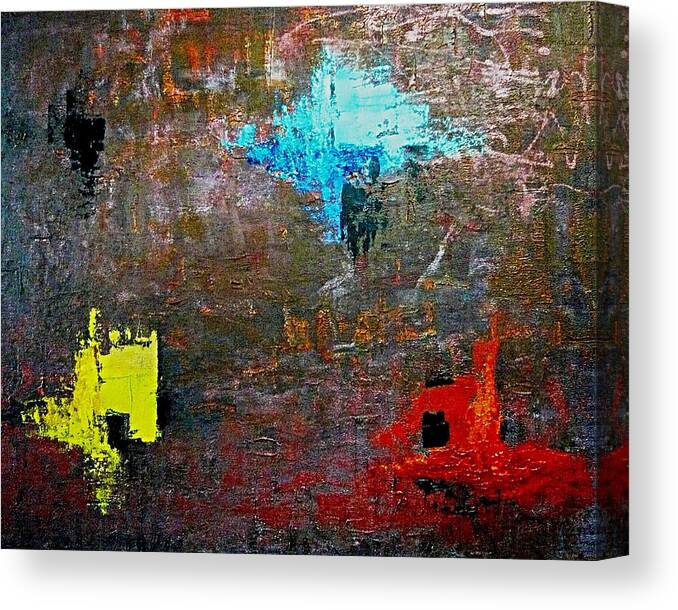 Abstract Canvas Print featuring the painting Goan Colorful Soil by Piety Dsilva