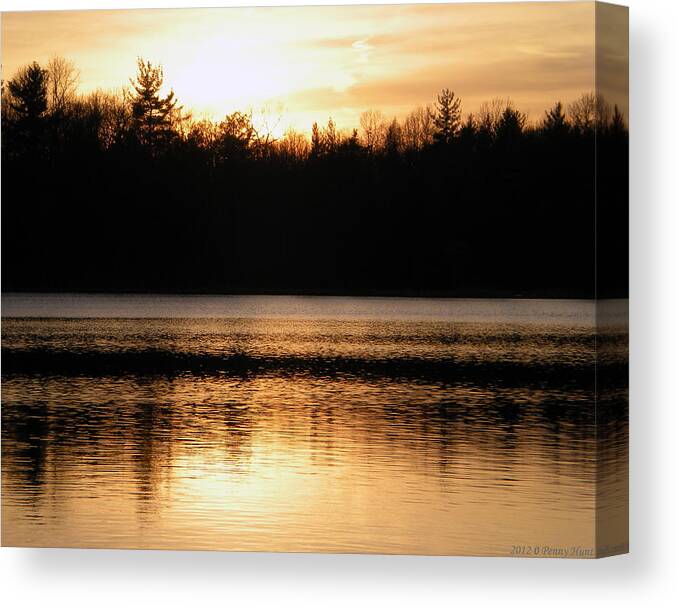 Michigan Canvas Print featuring the photograph Golden Sunset by Penny Hunt