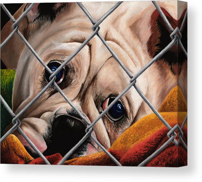 Pet Canvas Print featuring the painting Help Release Me IV by Vic Ritchey