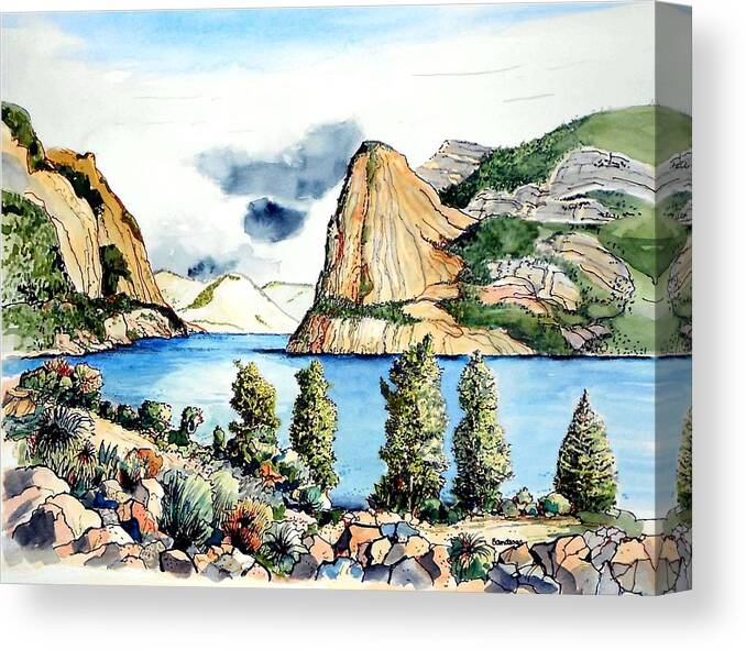 Landscape Canvas Print featuring the painting Hetch Hetchy by Terry Banderas