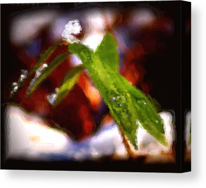 Pastel Canvas Print featuring the painting Icy Leaf by Karen Harrison Brown