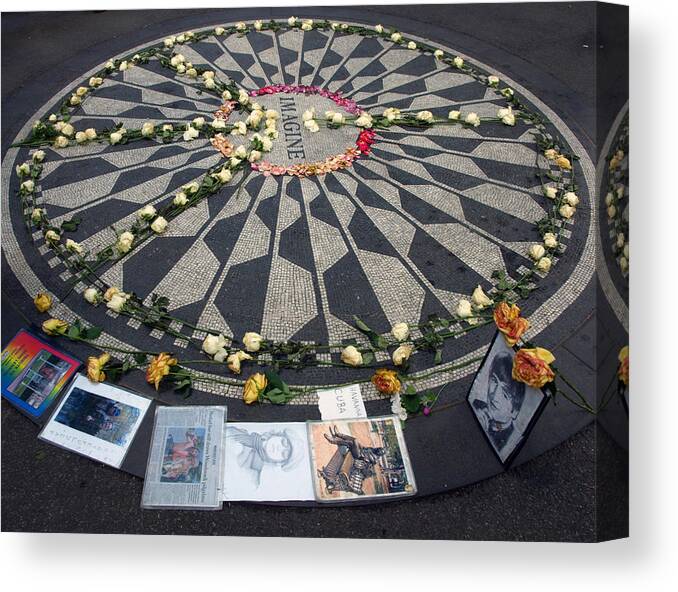 Strawberry Fields Canvas Print featuring the photograph Imagine in Strawberry Fields by Chris Ann Wiggins