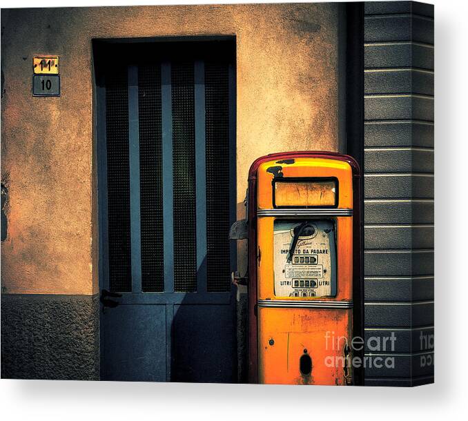 Gasoline Canvas Print featuring the photograph Italian gasoline by Silvia Ganora