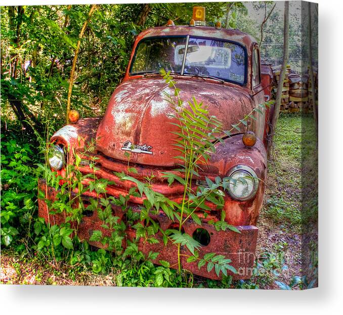 Chevrolet Tow Truck Canvas Print featuring the photograph I've towed my last tow.. by Mark Dodd