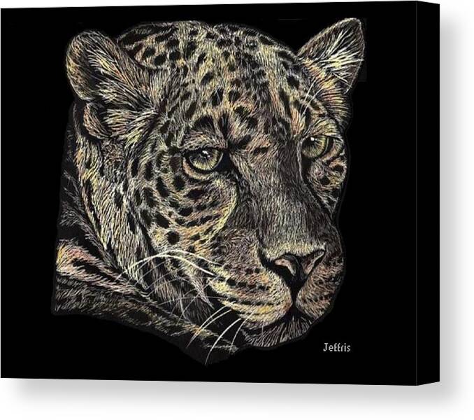 Big Cats Canvas Print featuring the mixed media Jaguar by Jennifer Jeffris