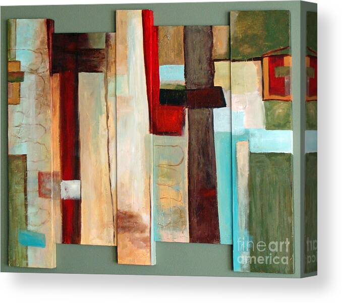 Abstract Canvas Print featuring the painting Jewel Five by Phyllis Howard