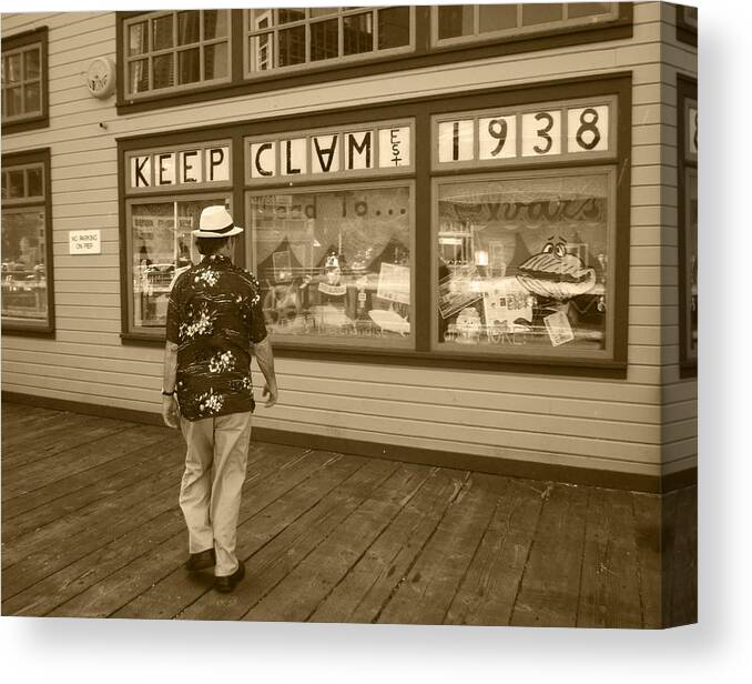 Keep Clam Canvas Print featuring the photograph Keeping Clam Since 1938 by Kym Backland