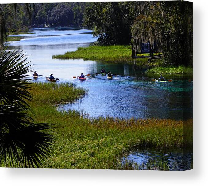 Nature Canvas Print featuring the photograph Let's Kayak by Judy Wanamaker