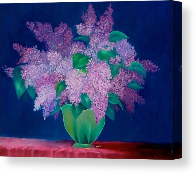 Flowers Canvas Print featuring the painting Lilac by Karin Eisermann
