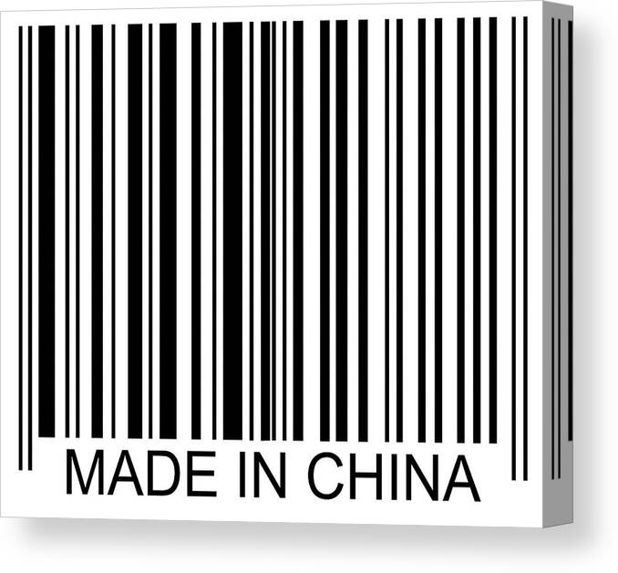 Horizontal Canvas Print featuring the photograph Made In China Barcode by David Freund
