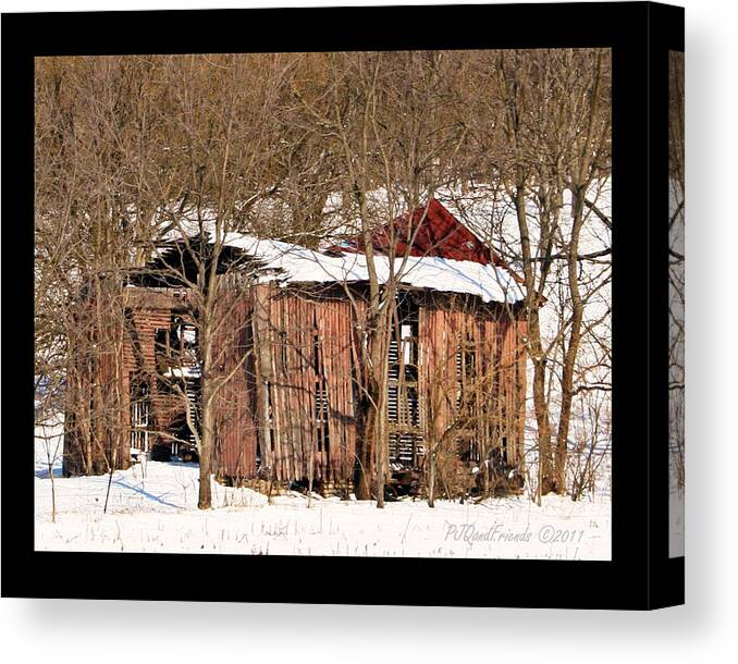 Barn Canvas Print featuring the photograph 'Many Snows' by PJQandFriends Photography