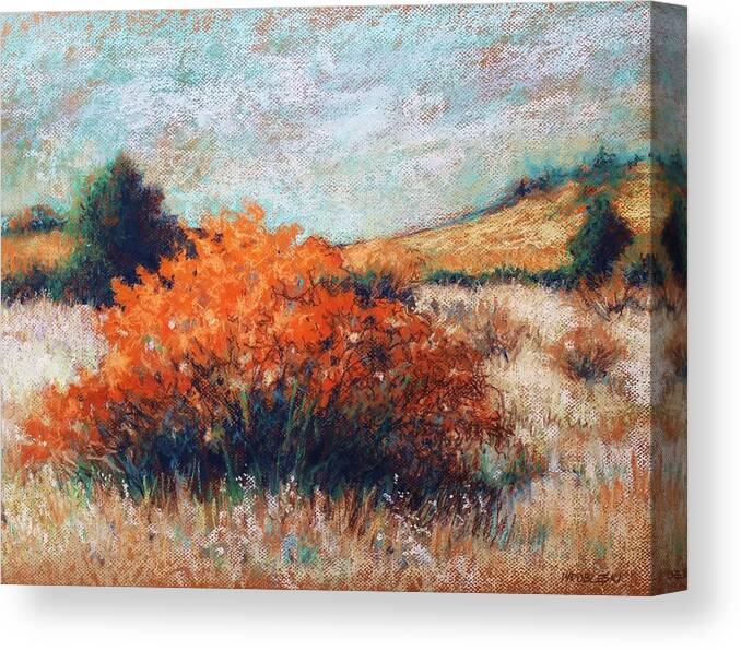 Landscape Canvas Print featuring the painting Meandering II by Peggy Wrobleski