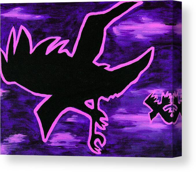 Midnight Canvas Print featuring the painting Midnight Flight by Jera Sky