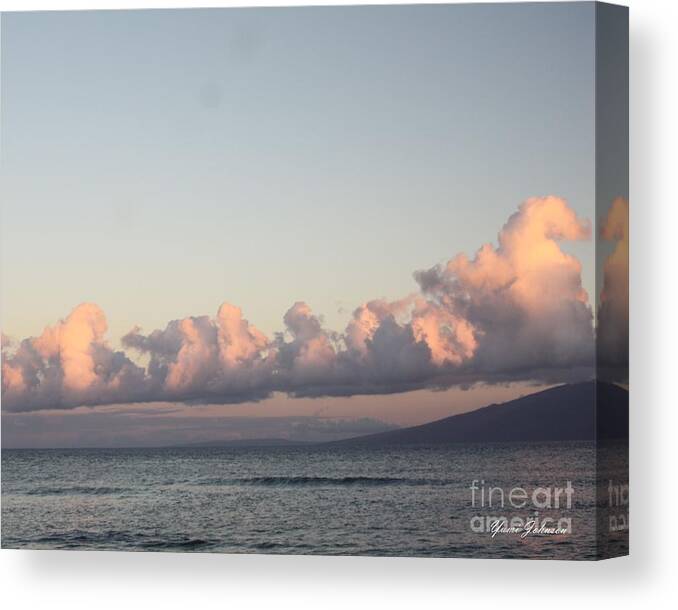 Pink Cloud Canvas Print featuring the photograph Morning cloud in Beach by Yumi Johnson