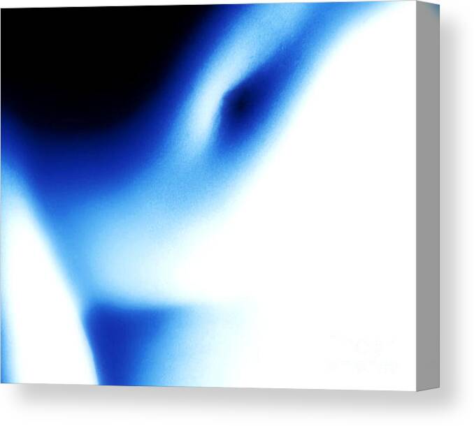 Young Canvas Print featuring the photograph Nude Torso Blue Black by Brian Raggatt
