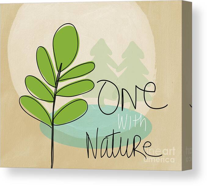 Tree Canvas Print featuring the painting One With Nature by Linda Woods