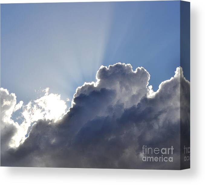 Clouds Canvas Print featuring the photograph Partly cloudy by Rebecca Margraf