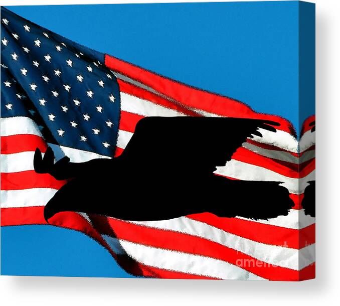 Bald Eagle Canvas Print featuring the photograph Patriotic Predator by Al Powell Photography USA