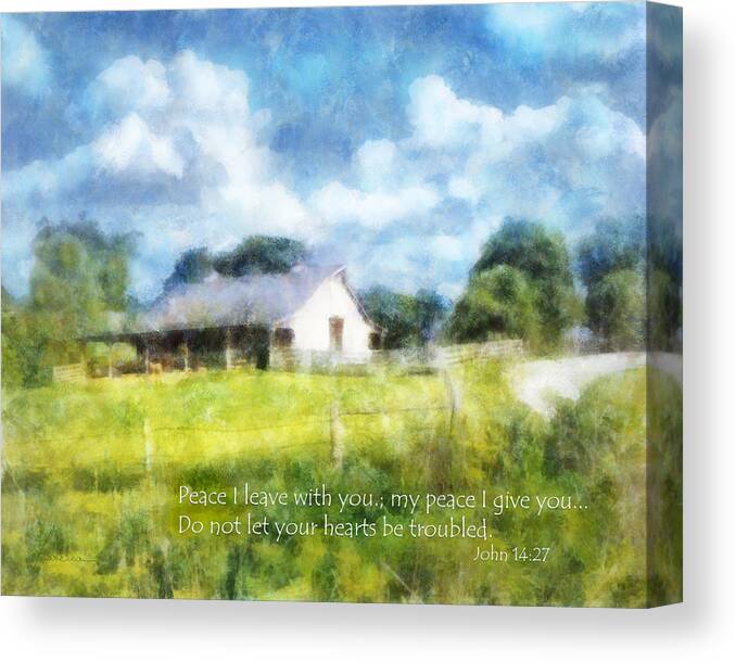 Barn Canvas Print featuring the digital art Peace Be With You by Frances Miller