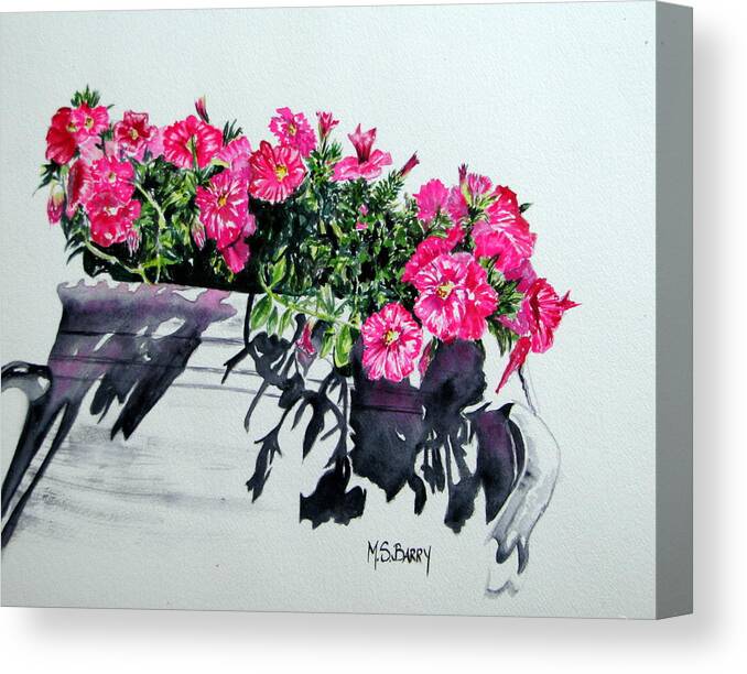 Pink Flowers Canvas Print featuring the painting Pretty in Pink by Maria Barry