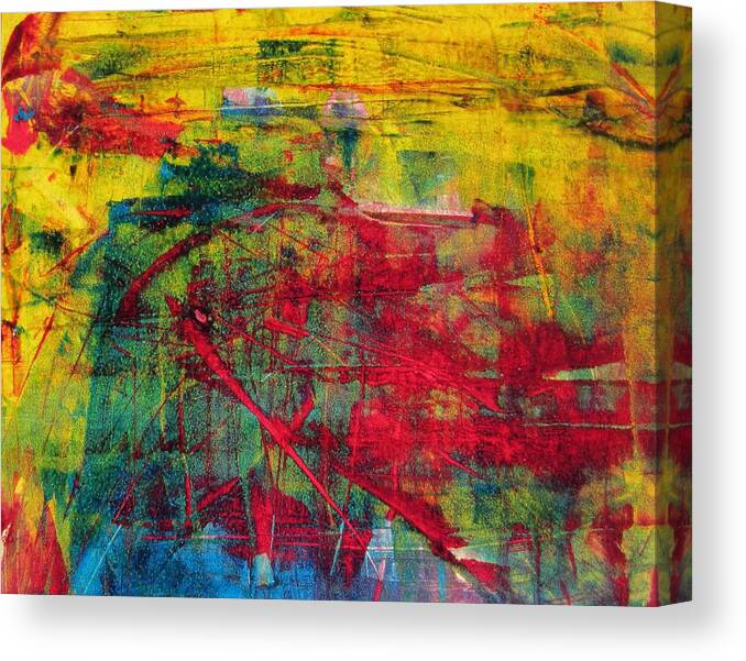 Red Canvas Print featuring the mixed media Red City by Aimee Bruno