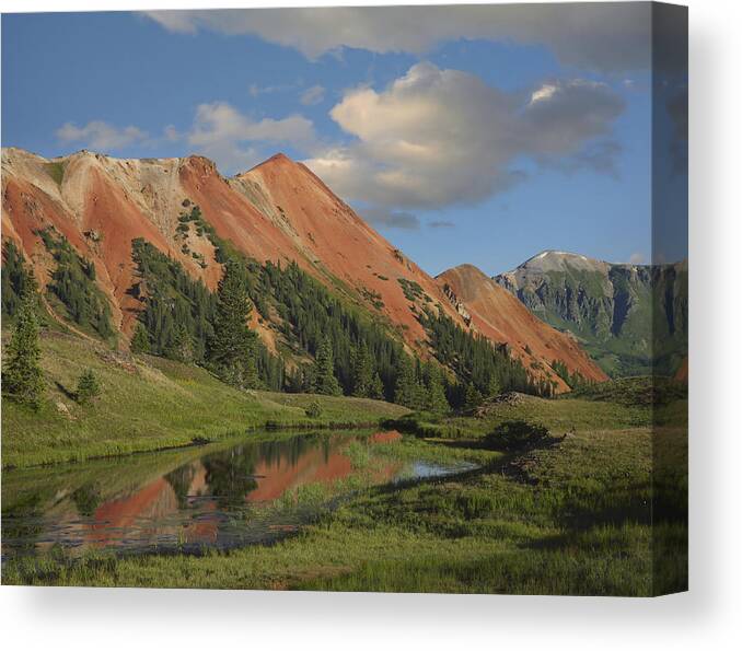 00437821 Canvas Print featuring the photograph Red Mountain Gray Copper Gulch Colorado by Tim Fitzharris