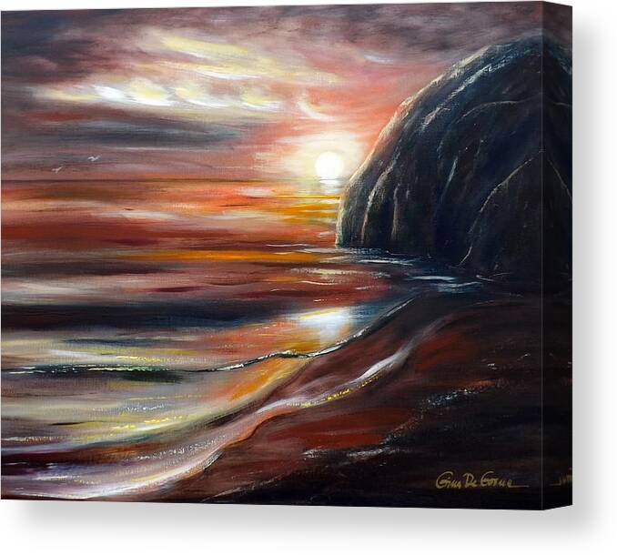 Sunset Canvas Print featuring the painting Reflections by Gina De Gorna