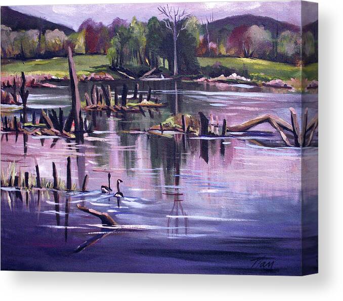 Love Canvas Print featuring the painting Return to the Swamp by Nancy Griswold