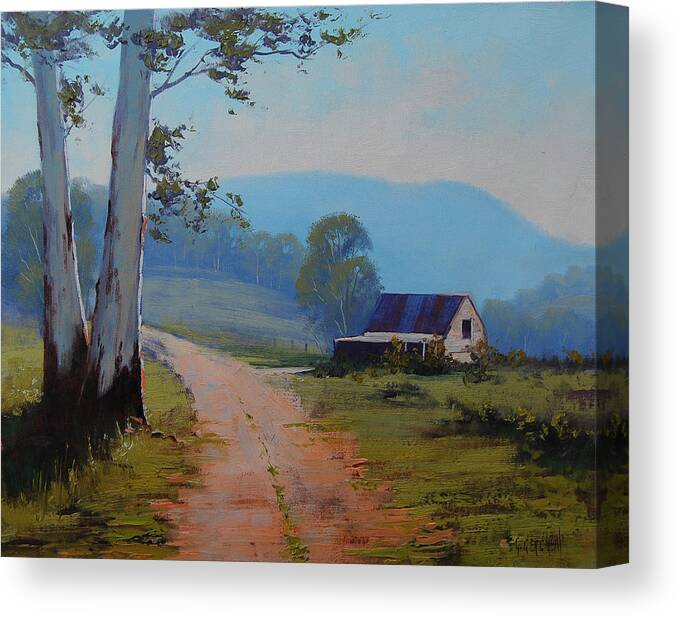 Central Tablelands Canvas Print featuring the painting Road to the Farm by Graham Gercken