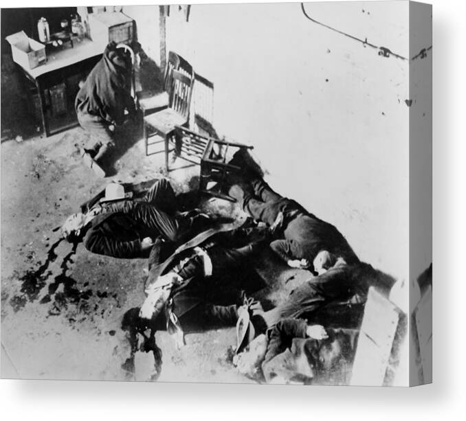 History Canvas Print featuring the photograph Saint Valentines Day Massacre. Seven by Everett