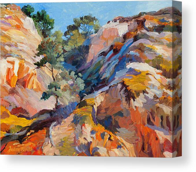 Landscape Canvas Print featuring the painting Sandstone Canyon by Judith Barath