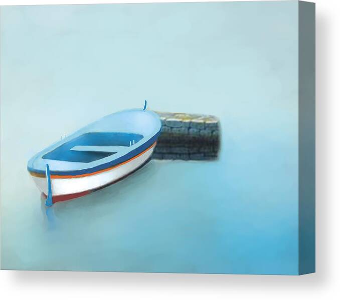Boat Canvas Print featuring the painting Serenity by Larry Cirigliano